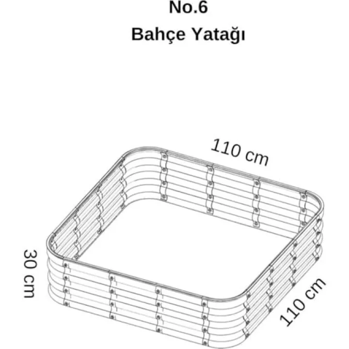 Modüler Yükseltilmiş Bahçe Sebze Yatağı No:6 (110X110) Bej