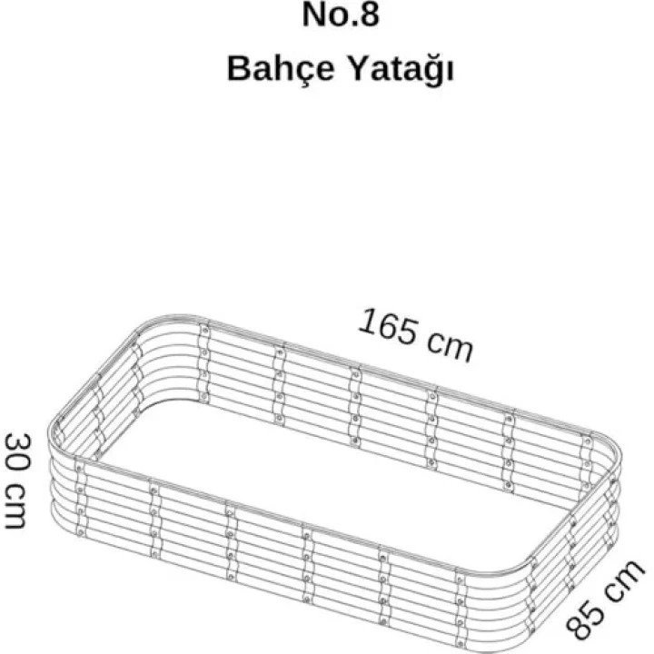 Modüler Yükseltilmiş Bahçe Sebze Yatağı No:8 (165X85) Gri