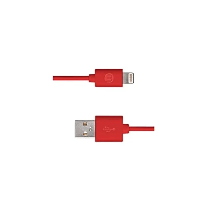 Mojue 3Dk34 Lightning Şarj Kablosu, 1 metre,Kırmızı