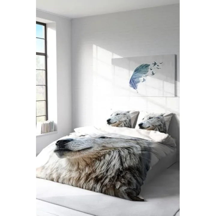 MONOHOME White Wolf Naturel Çift Kişilik Nevresim Takımı, monohome4333