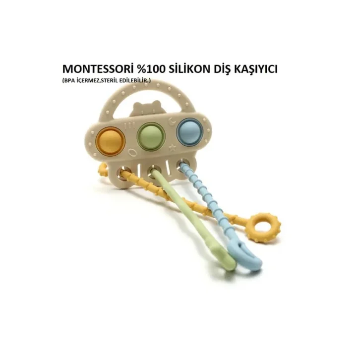 Montessori%100 Silikon Diş Kaşıyıcı, BPA İçermez