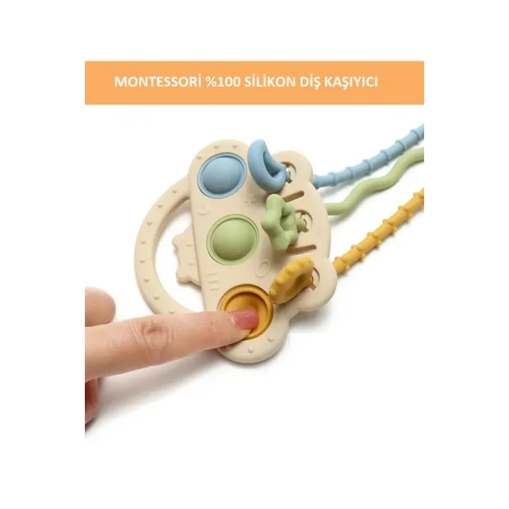 Montessori%100 Silikon Diş Kaşıyıcı, BPA İçermez