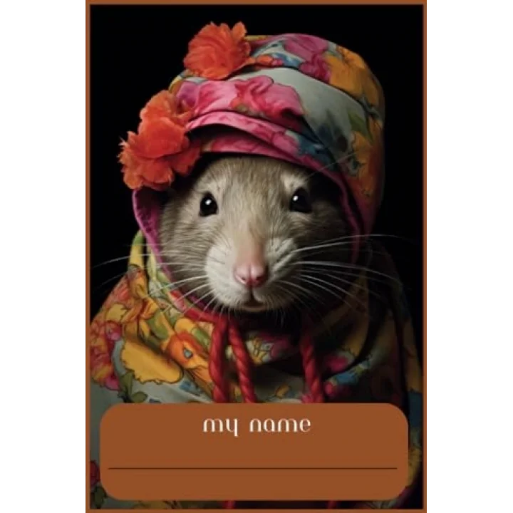 mouse note book cute mouse, mouse wearing a hat note book