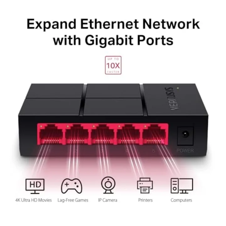 MS105G, 5-Port 10/100/1,000 Mbps Masaüstü Switch