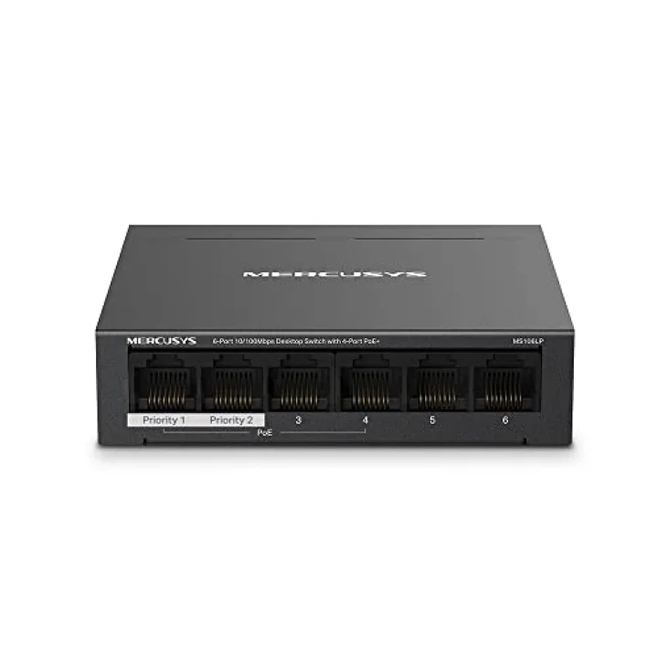MS106LP, 6-Port 10/100Mbps Desktop Switch with 4-Port PoE+
