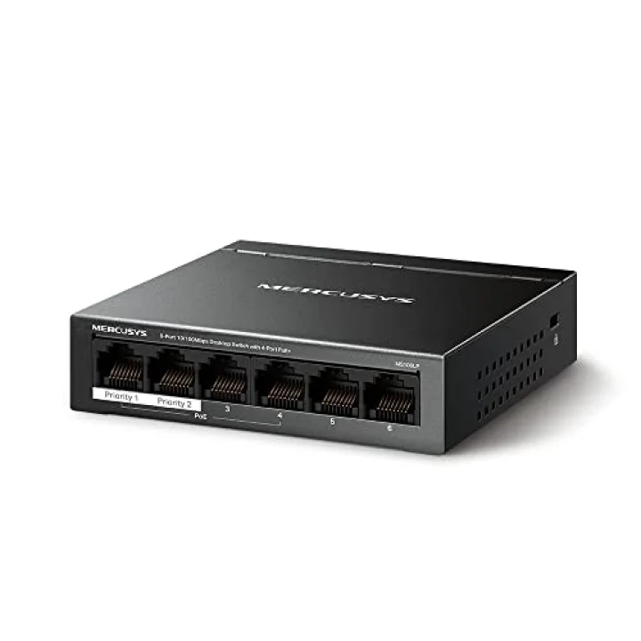 MS106LP, 6-Port 10/100Mbps Desktop Switch with 4-Port PoE+