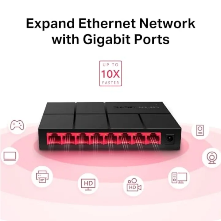 MS108G, 8-Port 10/100/1,000 Mbps Masaüstü Switch
