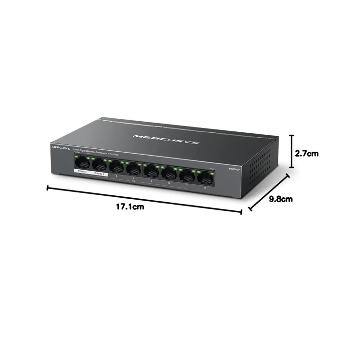 MS108GP, 8-Port Gigabit Desktop Switch with 7-Port PoE+