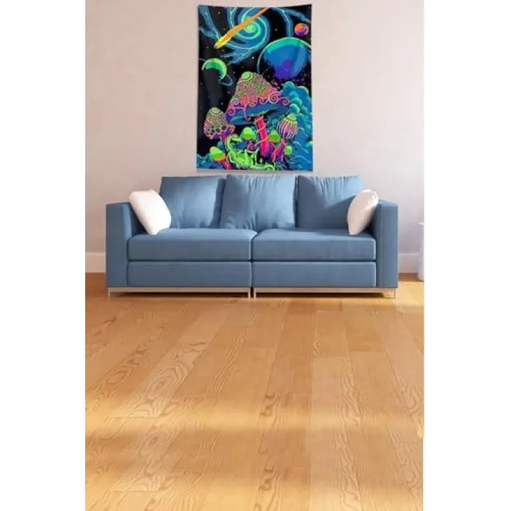 Multirenk Mushroom Mantar Leke Tutmaz Kadife Kumaş Duvar Örtüsü Duvar Halısı Tapestry DWLL367, 100 x 140
