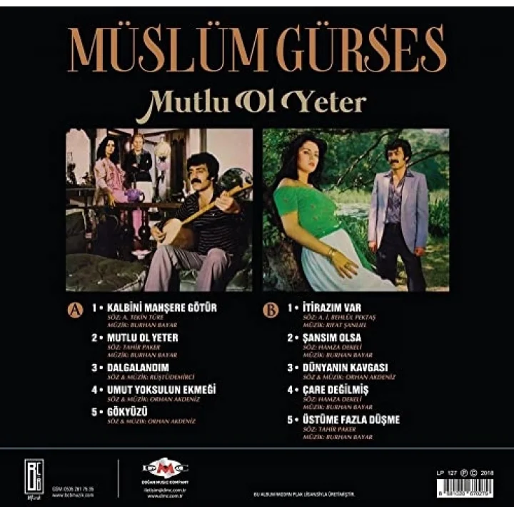 Müslüm Gürses - Mutlu Ol Yeter 33 Devir Plak