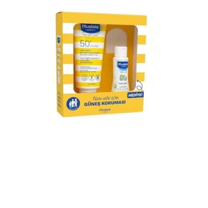mustela Güneş Losyonu SPF50 200 ml + mustela Hydra Bebe 100 ml