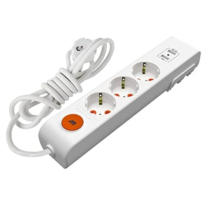 Mutlusan Ritech 3lü Usb Topraklı Priz Ç.Kor.2mt