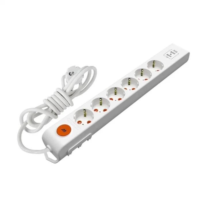 Mutlusan Ritech 6lı Usb Topraklı Priz Ç.Kor.2mt