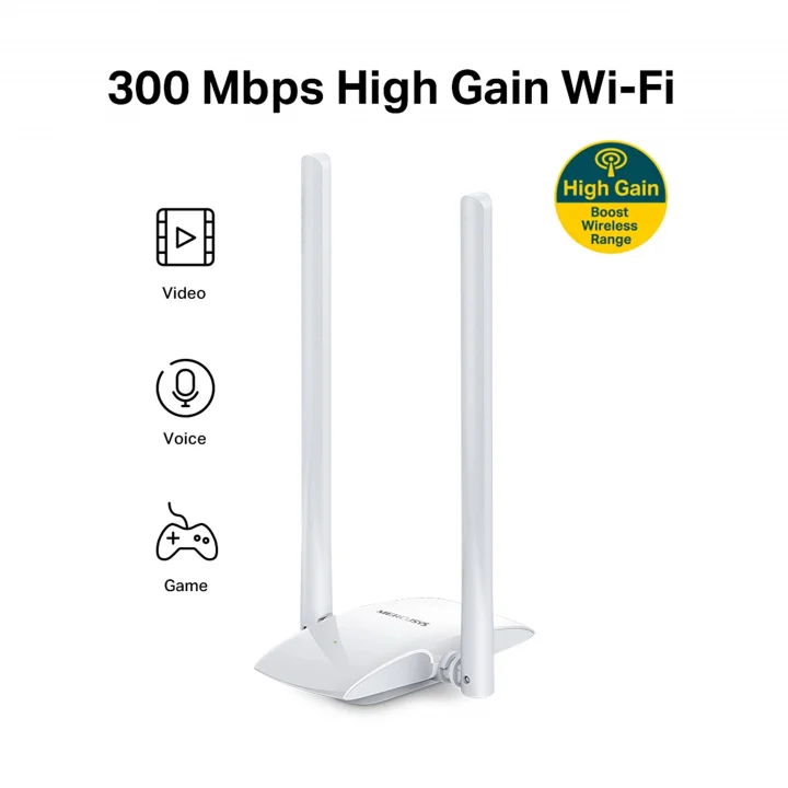MW300UH, 300Mbps Yüksek Kazançlı Kablosuz USB Adaptörü