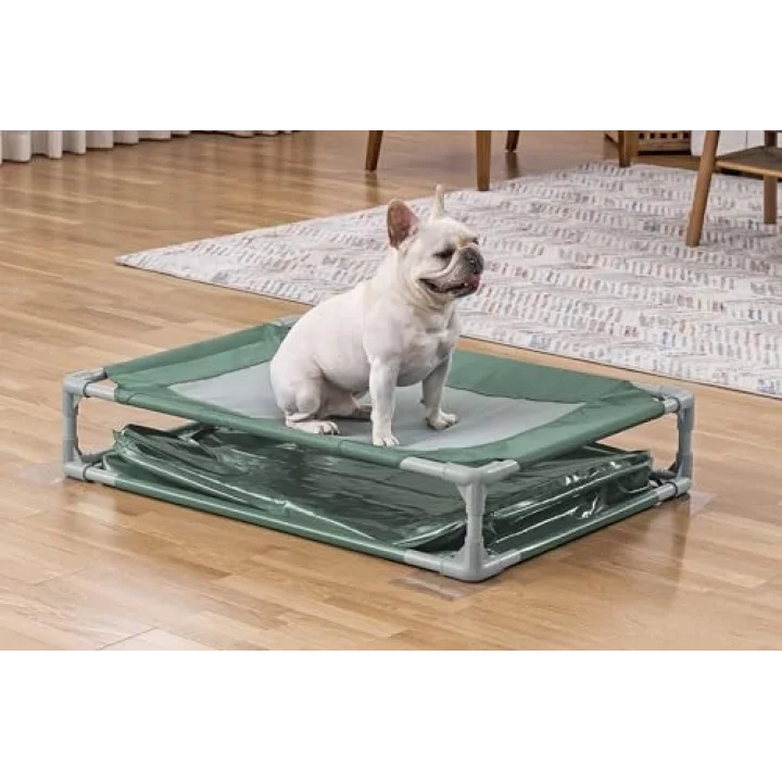My First Frame Pool Evcil Hayvan 2si 1 Arada Köpek Havuzu ve Yükseltilmiş Köpek Yatağı, 102 x 74 x 20 cm, 130 L, TriTech Çelik Çerçeve, Katlanabilir, Çizilmez, Hızlı Kurulum, Dış Mekan Evcil