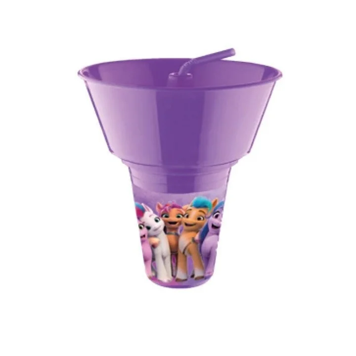 My Little Pony Lisanslı Cips ve Mısır Kovalı Pipetli Bardak