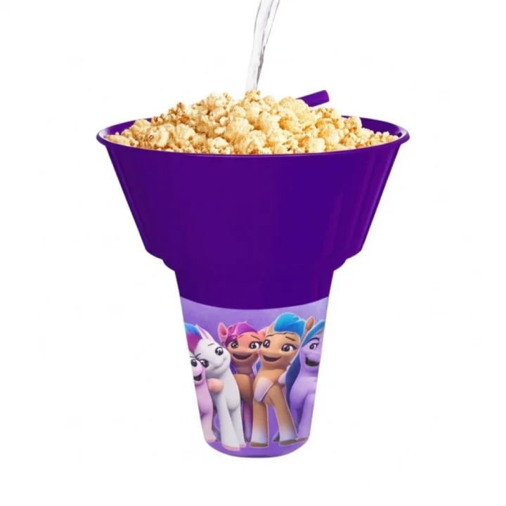 My Little Pony Lisanslı Cips ve Mısır Kovalı Pipetli Bardak
