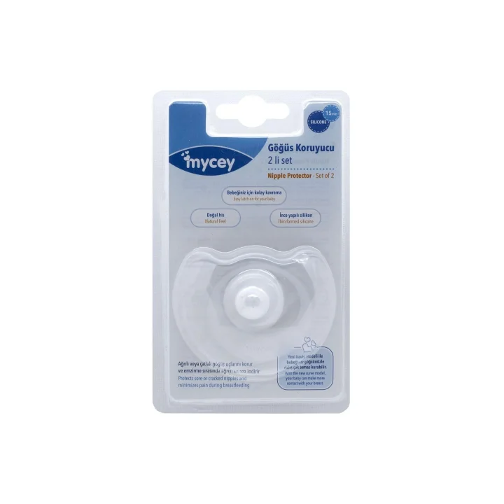 Mycey Göğüs Koruyucu, 2li Set, Silikon, Beyaz