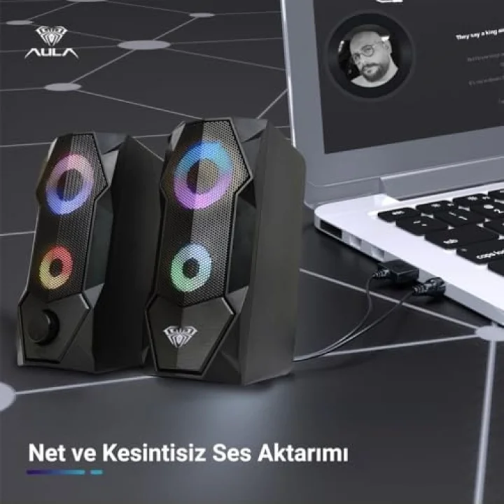 N-301 10W Masaüstü RGB Gaming Oyuncu PC 1+1 Speaker Hoparlör