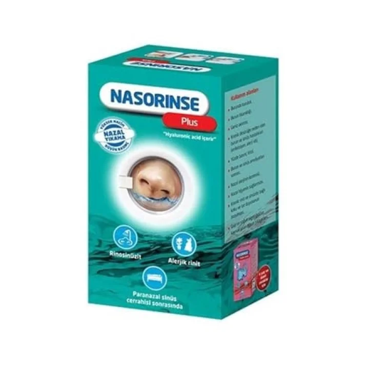 NASORINSE PLUS HYALUNORIK ASİT İÇEREN YÜKSEK HACİM DÜŞÜK BASINÇLI NAZAL DUŞ (25 Poşetli)