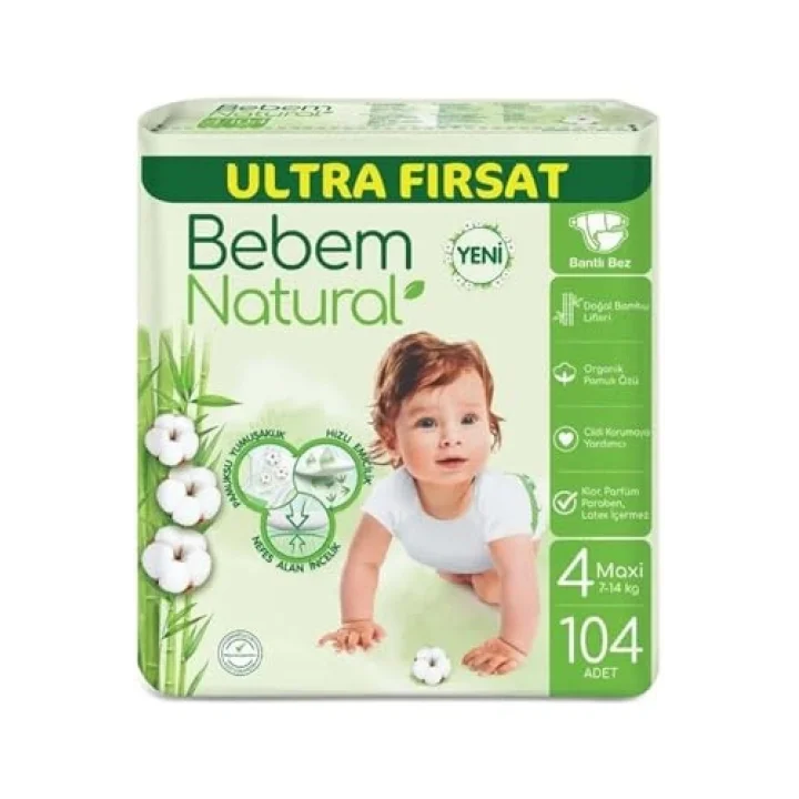 Natural 4 numara Maxi 104 adet Bebek Bezi