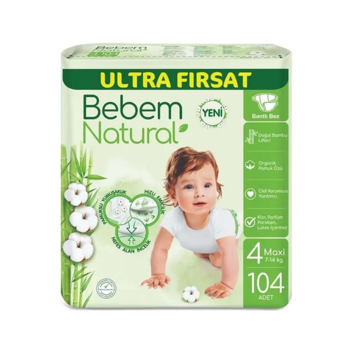 Natural 4 numara Maxi 104 adet Bebek Bezi