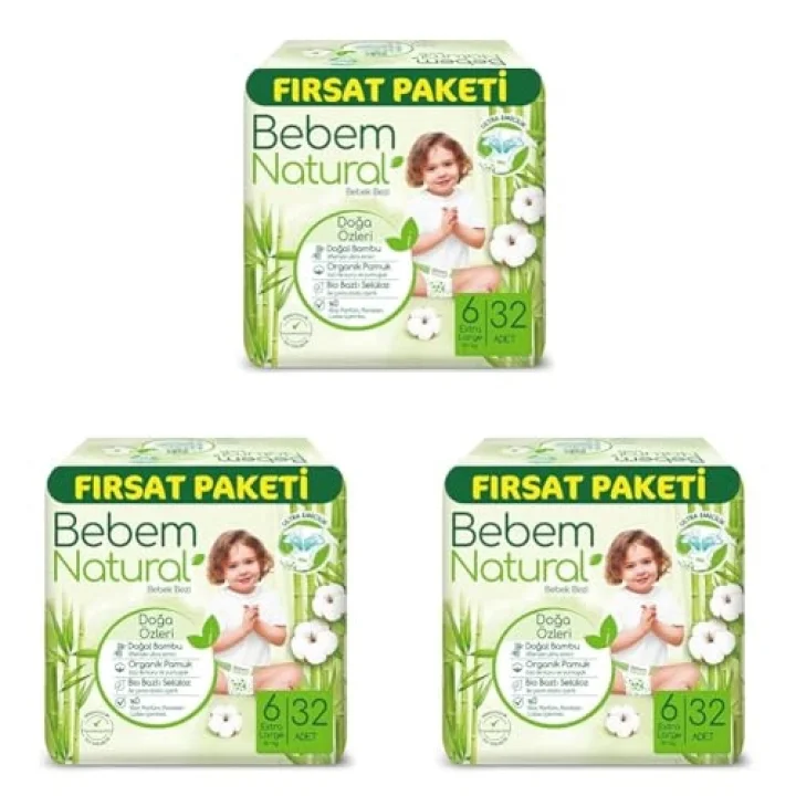 Natural 6 Beden Xlarge Fırsat Paketi Bebek Bezi (1 x 32 Adet)