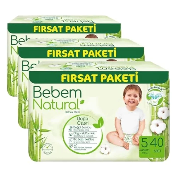 Natural Bebek Bezi Junior 5 Beden Fırsat Paketi 40 Adet