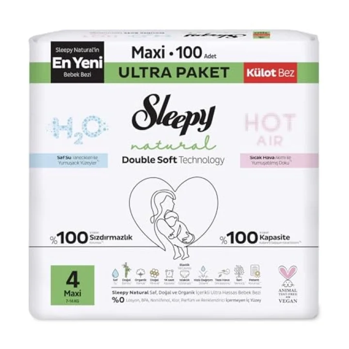 Natural Double Soft Ultra Paket Külot Bez 4 Numara Maxi 100 Adet