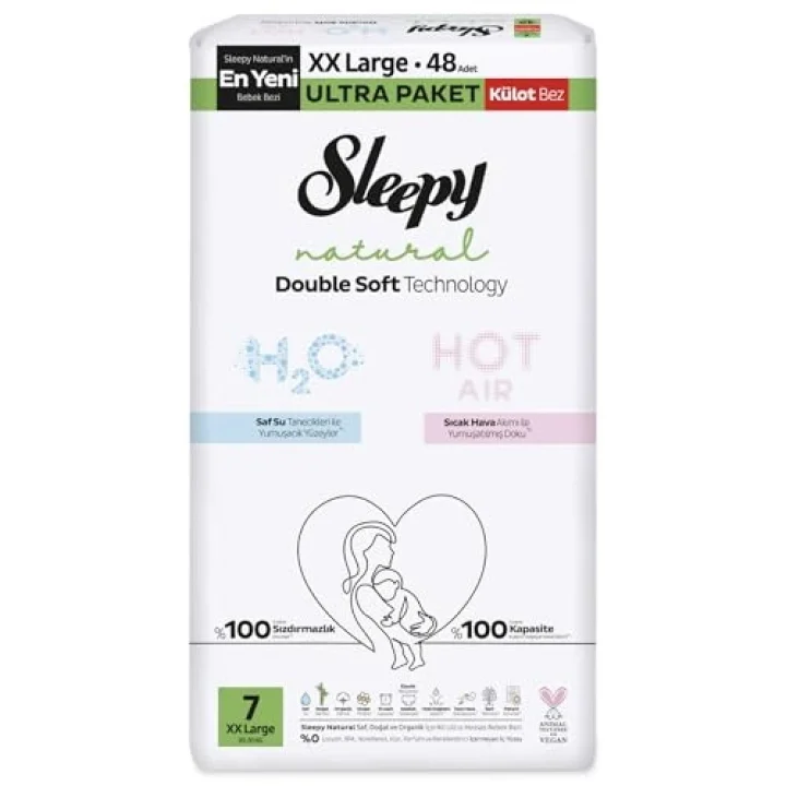Natural Double Soft Ultra Paket Külot Bez 7 Numara Xxlarge 48 Adet