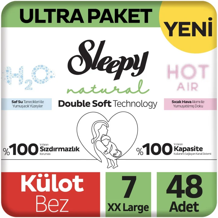 Natural Double Soft Ultra Paket Külot Bez 7 Numara Xxlarge 48 Adet