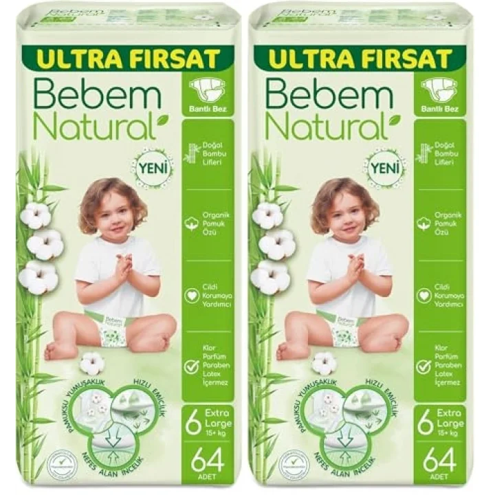Natural E.Large Bebek Bezi 64lü