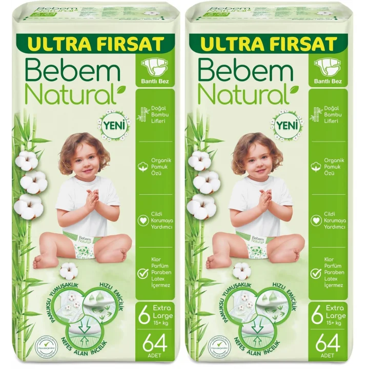 Natural E.Large Bebek Bezi 64lü
