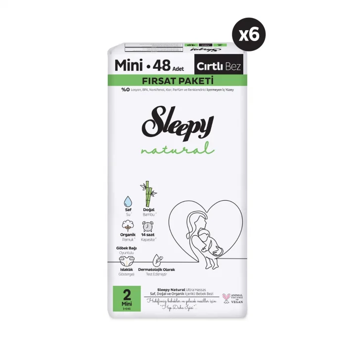 Natural Fırsat Paketi Bebek Bezi 2 Numara Mini 288 Adet