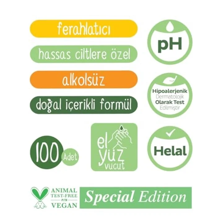 Natural Kişisel Bakım Havlusu 100 Yaprak