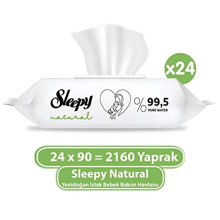 Natural Yenidoğan Islak Bebek Bakım Havlusu 24X90 Adet