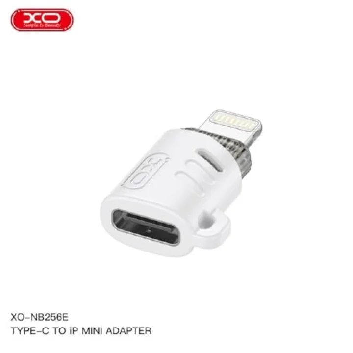 NB256E Lightning - Type-C Dönüştürücü Adaptör - Type-C Kablolarını iPhone Cihazlarda Kullanma Aparatı, Hızlı Veri Aktarımı ve Şarj Desteği, Beyaz