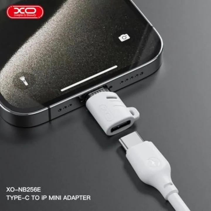 NB256E Lightning - Type-C Dönüştürücü Adaptör - Type-C Kablolarını iPhone Cihazlarda Kullanma Aparatı, Hızlı Veri Aktarımı ve Şarj Desteği, Beyaz