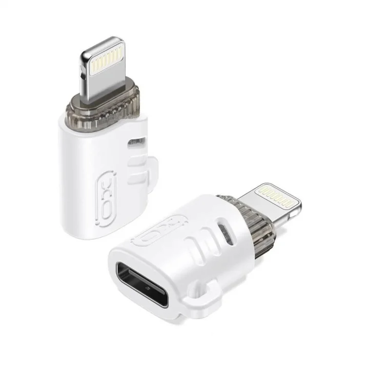 NB256E Lightning - Type-C Dönüştürücü Adaptör - Type-C Kablolarını iPhone Cihazlarda Kullanma Aparatı, Hızlı Veri Aktarımı ve Şarj Desteği, Beyaz