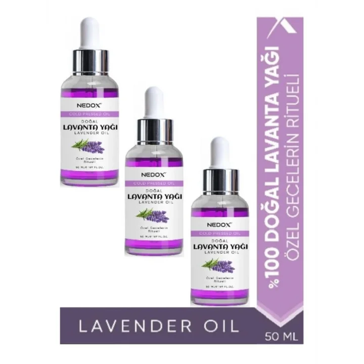 NEDOX Lavanta Yağı 3 ADET%100 Doğal Bitkisel Özel Gecelerin Ritueli Lavender Oil 50 Ml