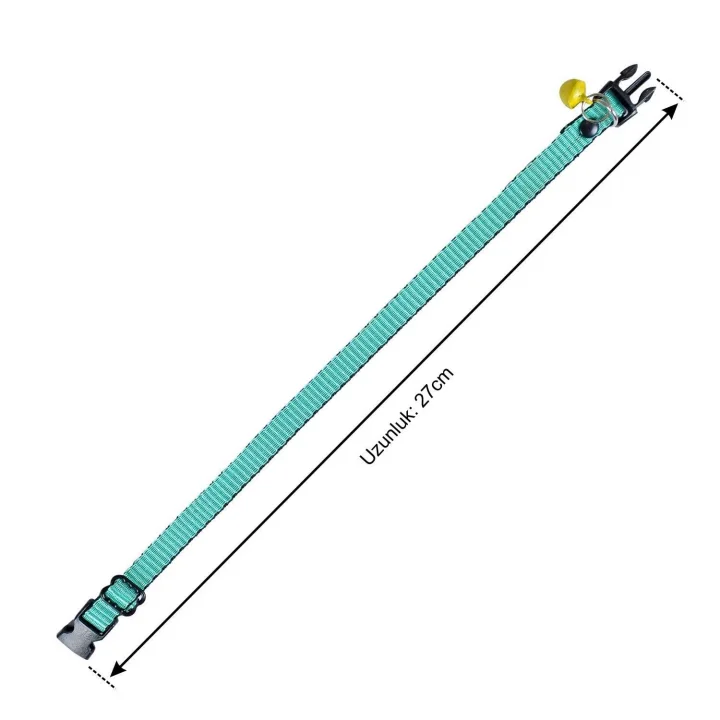 Neon Zilli Kedi Tasması Yeşil Renk