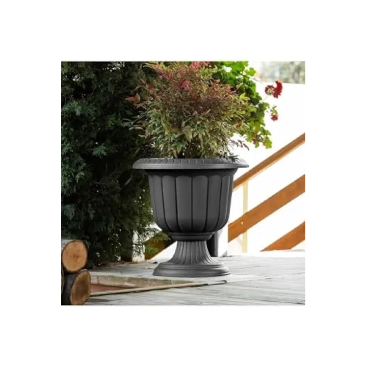 Nergis Saksı 34,3cm, 9.8 Litre Dış Mekan Saksı Antrasit
