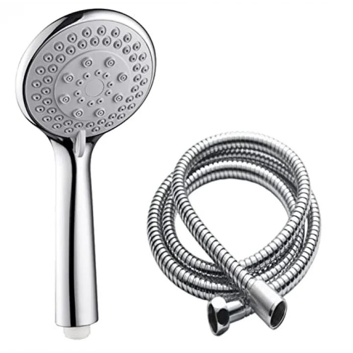 New 5 Fonksiyonlu Duş Başlığı + 150cm Duş Spirali Hortumu/Duş Seti Takımı