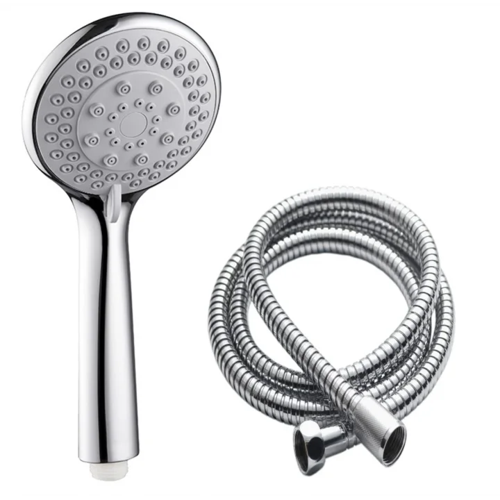 New 5 Fonksiyonlu Duş Başlığı + 150cm Duş Spirali Hortumu/Duş Seti Takımı