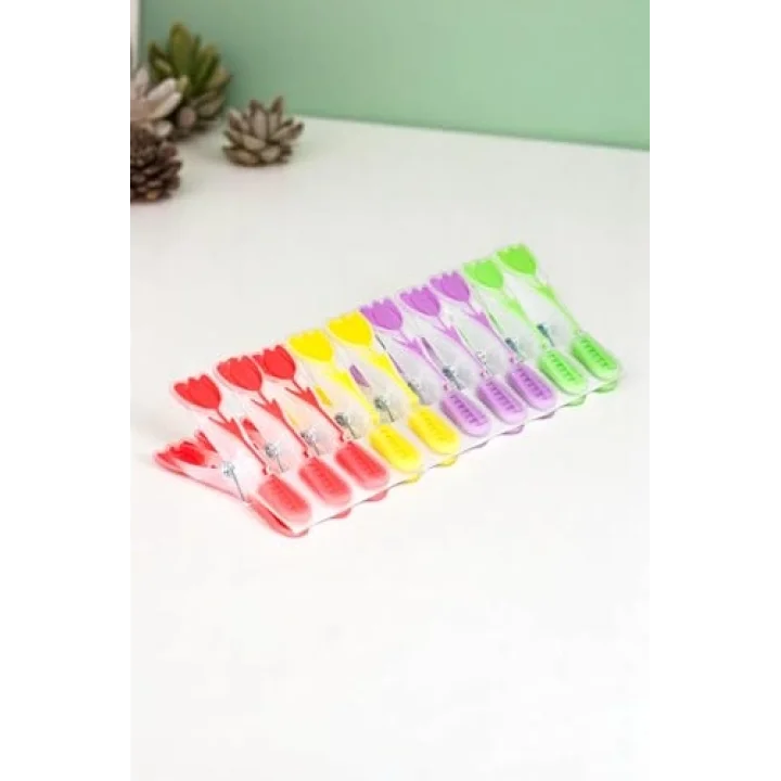 New-Max Elite Lale Desenli Silikon Mandal, Şeffaf, 30 Adet