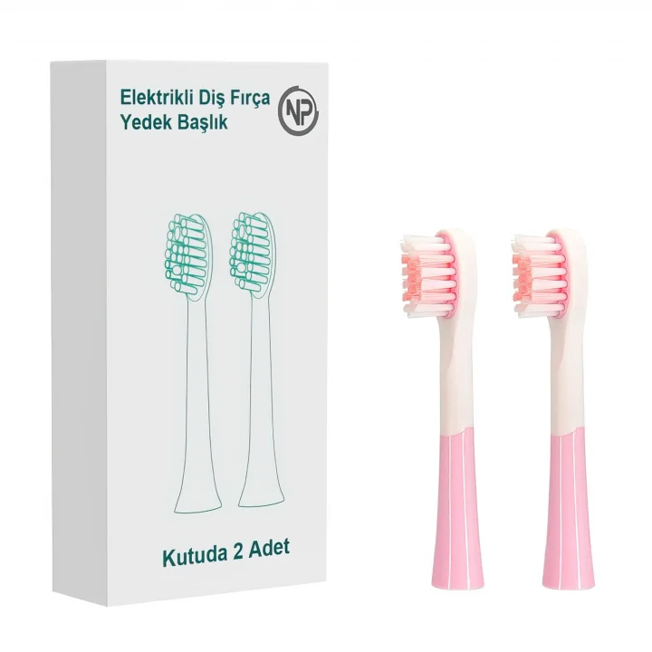 Nicefeel X500 Çocuklar için Diş Fırçası Yedek Başlığı 2li (Pembe, Medium)