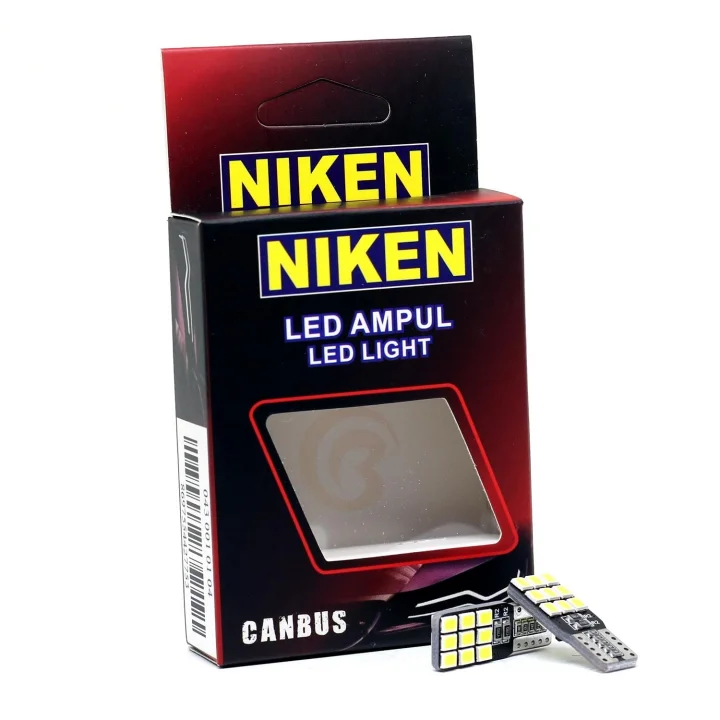 Niken 12V T10 Büyük Dipsiz Ampul 18 Ledli 2’li SET - Beyaz Işık