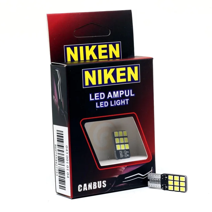 Niken 12V T10 Büyük Dipsiz Ampul 18 Ledli 2’li SET - Beyaz Işık
