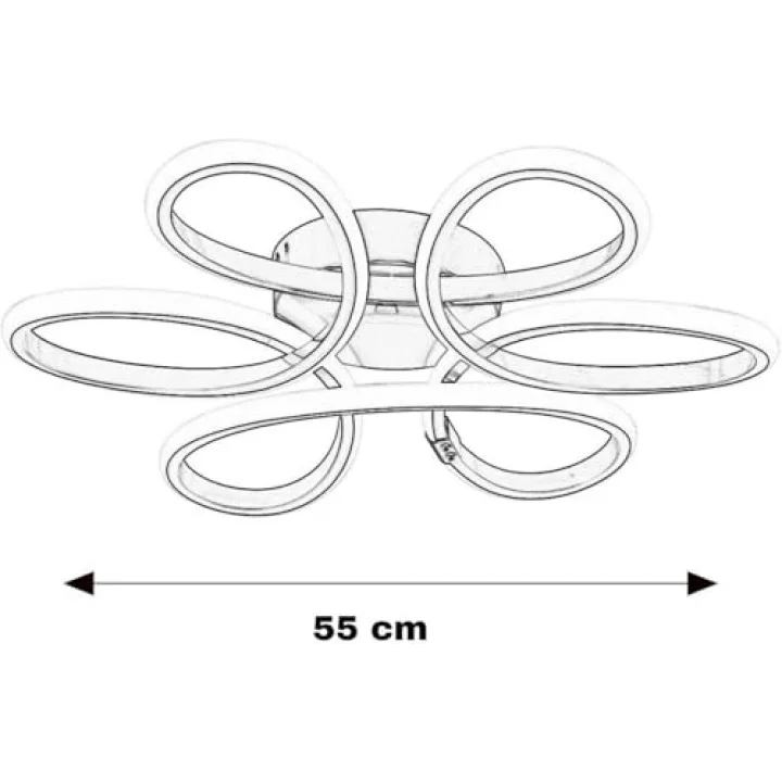 Nipul Beyaz Modern Plafonyer Avize, Kumandalı 3 Renk LED, 53 cm, 35-40 m² Aydınlatma, Dimmer Özellikli, Metal Gövde