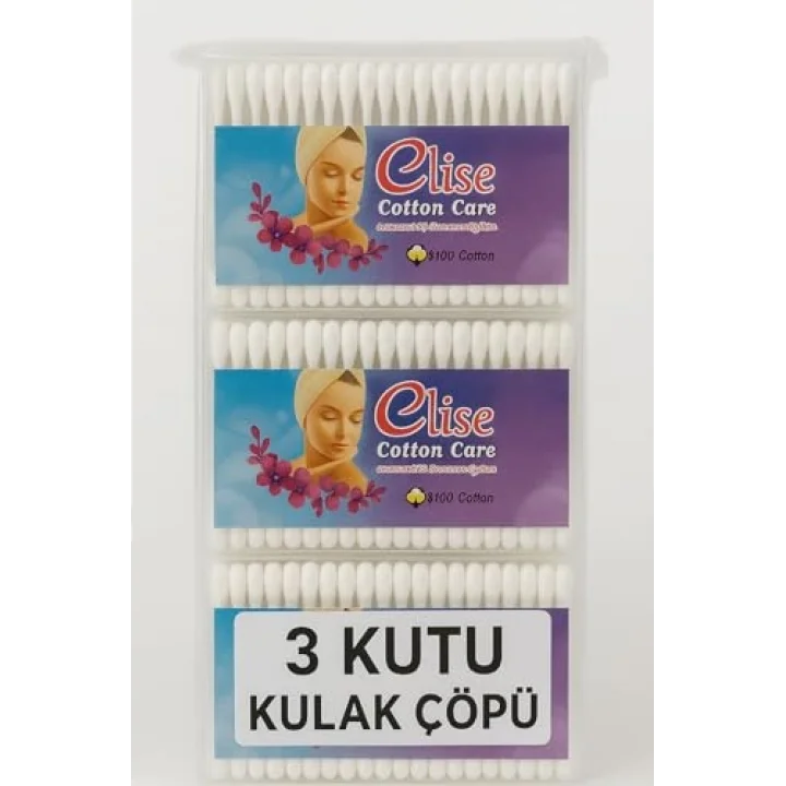 Nistabolje 3 Kutu Kulak Çöpü Pamuklu Kulak Temizleme Çubuğu